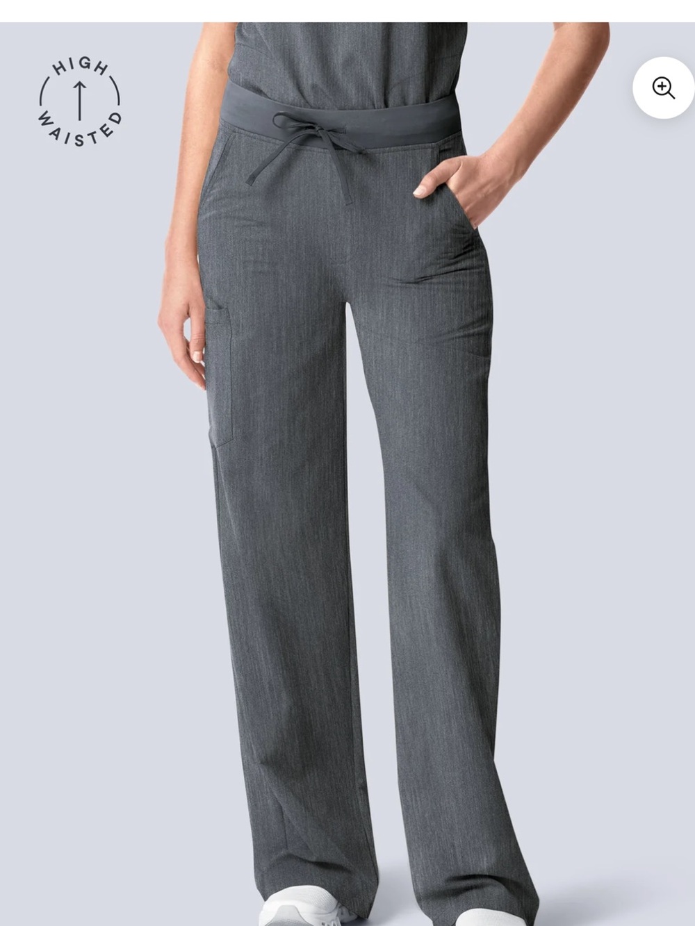 Mandala High-Waisted Wide-Leg Scrub Pants - Cloud